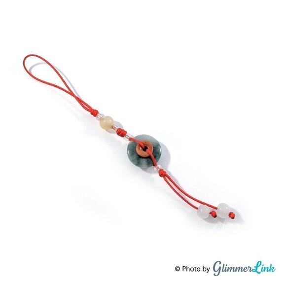 Jade Donut & Quartz Beads Tassel Phone Key Strap - Picture 2 of 11